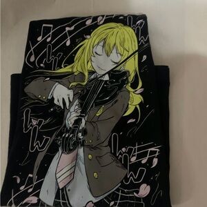 Graphic Black Shirt with Violinist Design